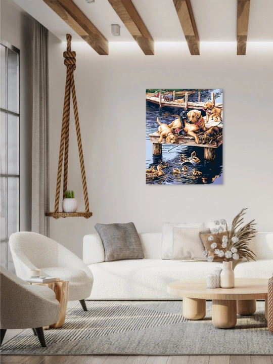 Картина рисование по номерам ARTERY "Добрая собака", раскраска на холсте, 40 * 50 см