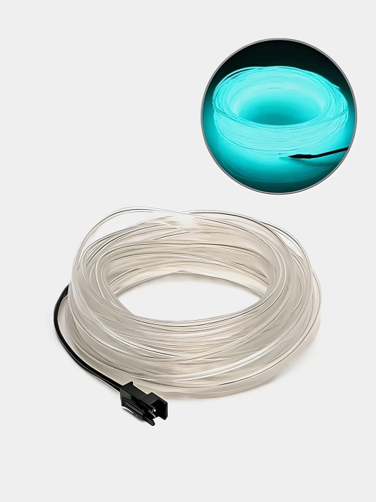Неоновая LED-лента для салона авто 12В — 3 и 5 м, IP68, 3 режима