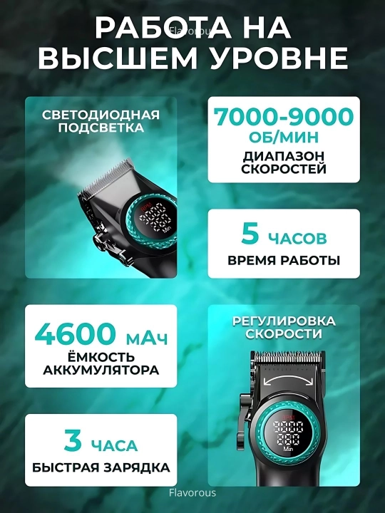 Профессиональная машинка для стрижки волос VGR V-001, с дисплейем