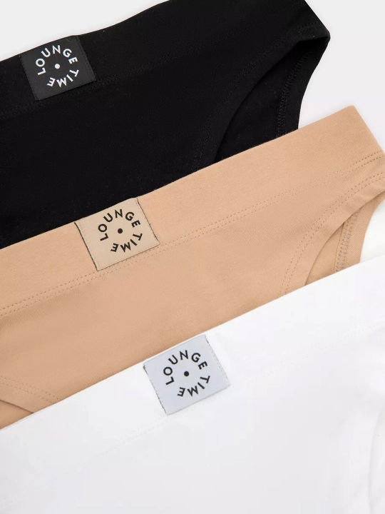 Panties ayollar sliplari baland bo'yli to'plam, 3 dona