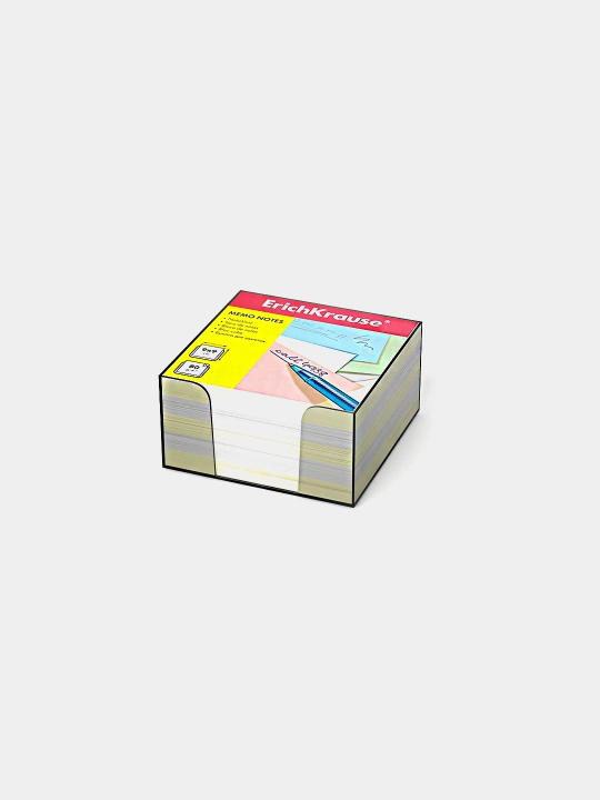 Qaydlar qog'ozi ErichKrause, 90 * 90 * 50 mm, 2 rang: oq, sariq, 2720 - 