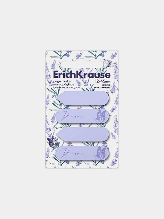 Клейкие закладки пластиковые ErichKrause Lavender, 12X45 мм, 80 листов 61591 - 