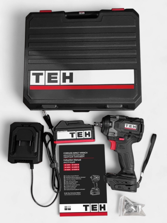 Гайковерт TEH LW600N Бесщеточный, 600 Нм, 2700 об/мин, 20В 4.0 Ah