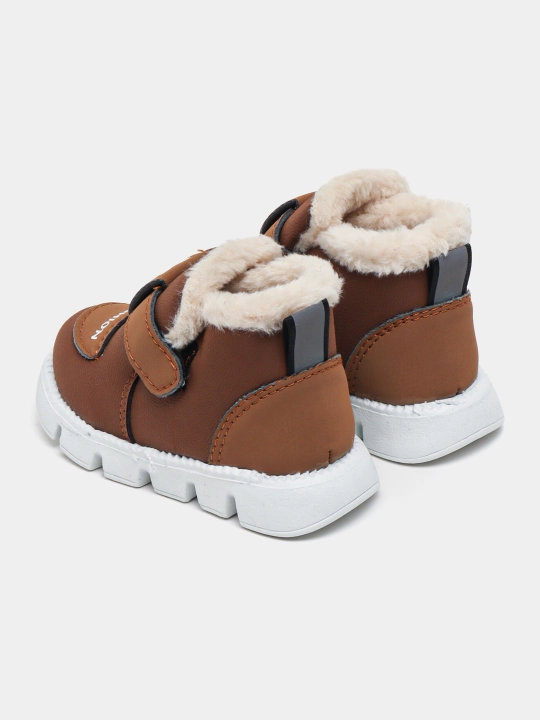 Bolalar etigi, demi mavsumiy, unisex, ich mo'ynali va usti zamshli, 0-3 yosh bolalar uchun