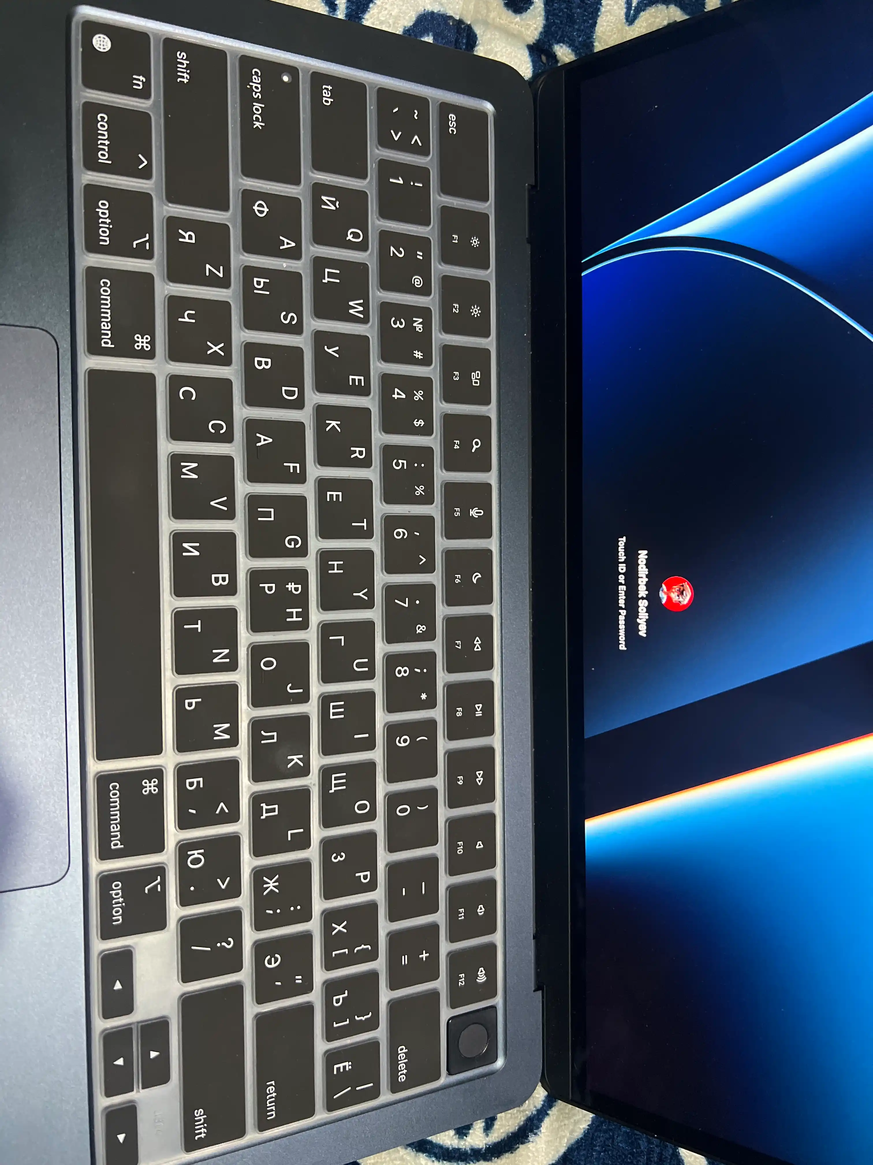 Накладка на клавиатуру для MacBook, Rus/Eng, русский