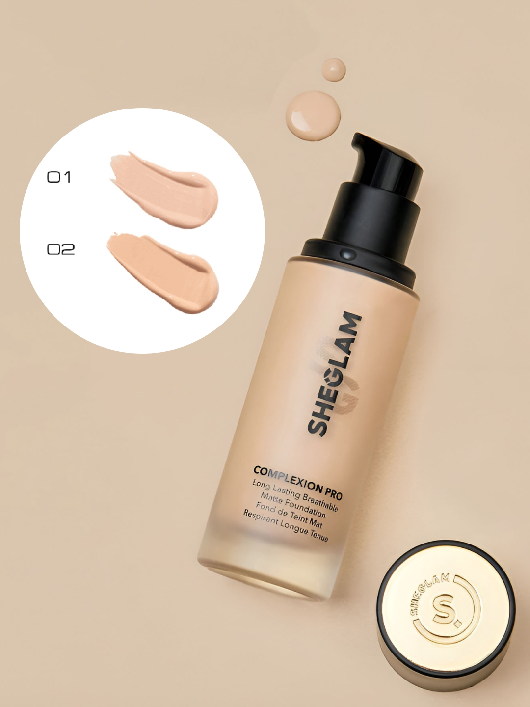 Tonal kremi SHEGLAM, asos, baza, tabiiy mot ohang, yuz terisi uchun, namlaydi, 30 ml
