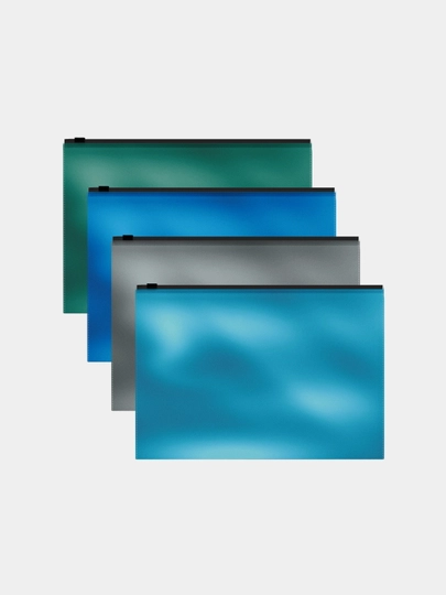 Zip-пакет пластиковый ErichKrause Glossy Ice Metallic, A4, непрозрачный, ассорти — ERKR-P1465EB-ПРОЗР