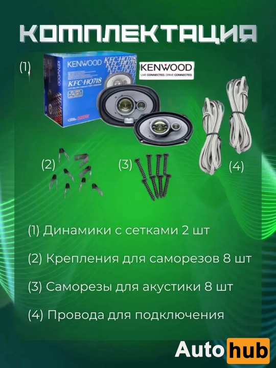 Avtomobil dinamiklari Kenwood KFC-HQ718, 320 W