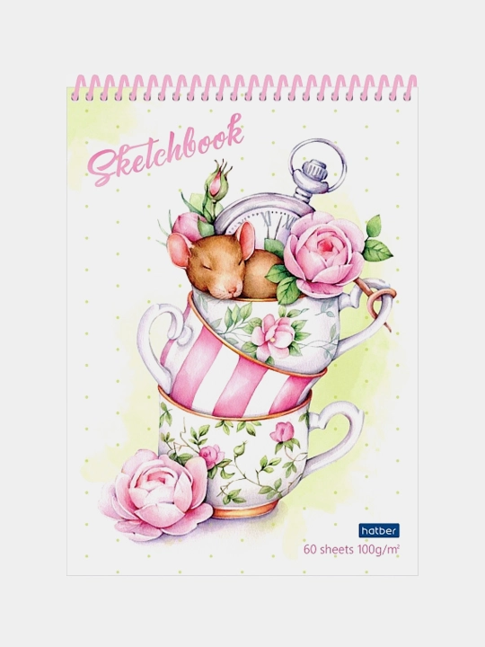Блокнот SketchBook, 60 л, А5, 100г/кв, "Нежная акварель", 60Б5Aпс_22399