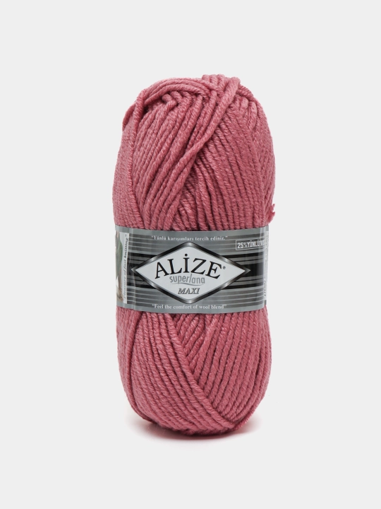 Нить для вязания Alize Superlana Maxi , 25% шерсть, 75% акрил 100 г, 100 м