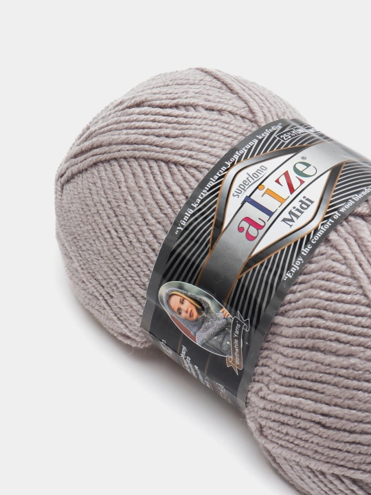 Нить для вязания Alize Superlana Midi, 25% шерсть, 75% акрил, 100 г, 170 м