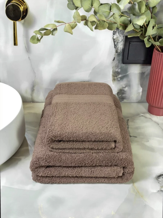 Yuz va hammom sochiqlari to'plami maxorli, banyo sochiq nabor