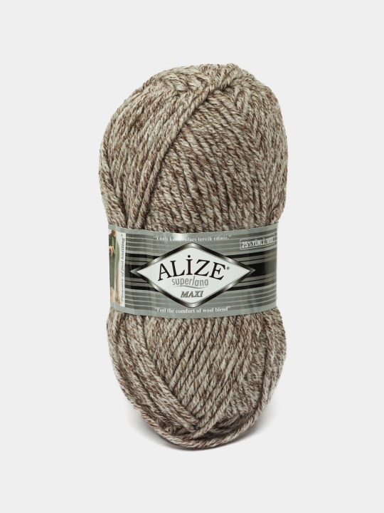 Нить для вязания Alize Superlana Maxi , 25% шерсть, 75% акрил 100 г, 100 м