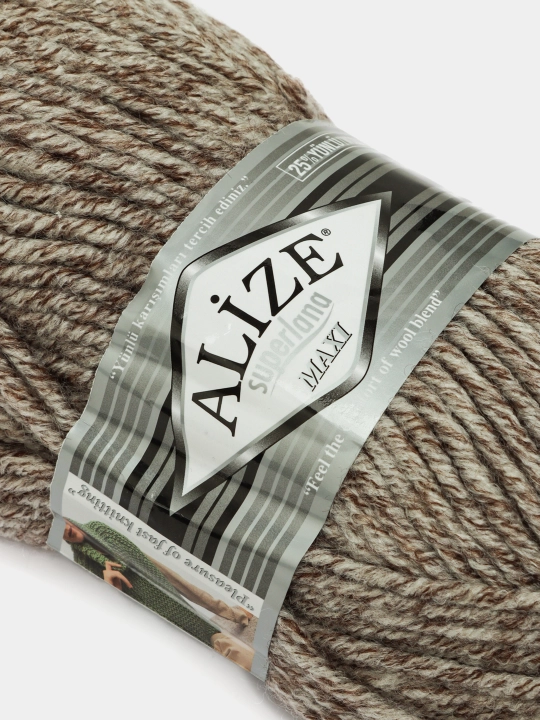 Нить для вязания Alize Superlana Maxi , 25% шерсть, 75% акрил 100 г, 100 м
