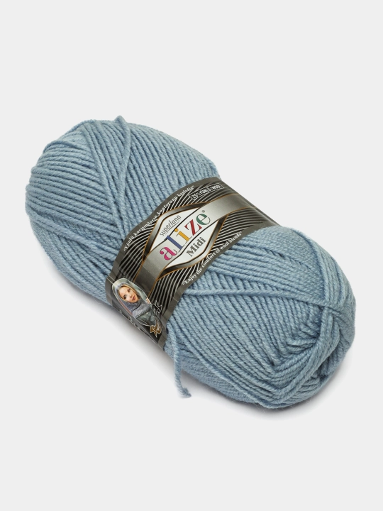 Нить для вязания Alize Superlana Midi, 25% шерсть, 75% акрил, 100 г, 170 м