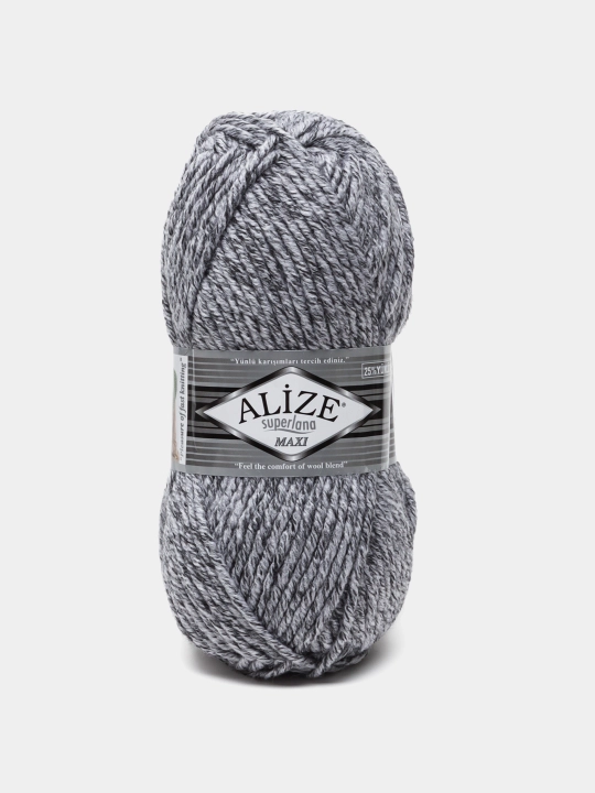 Нить для вязания Alize Superlana Maxi , 25% шерсть, 75% акрил 100 г, 100 м