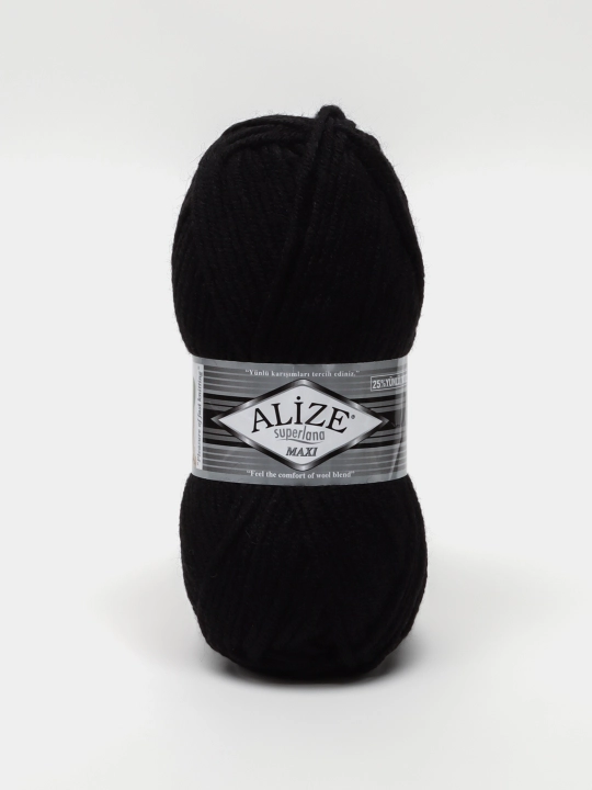 Нить для вязания Alize Superlana Maxi , 25% шерсть, 75% акрил 100 г, 100 м