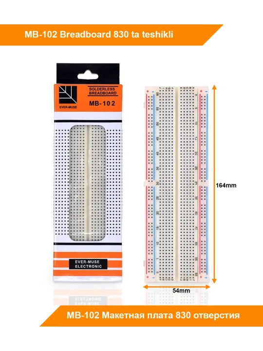 Maket platasi, MB-102 1660, 830, 400 ta teshikli - 