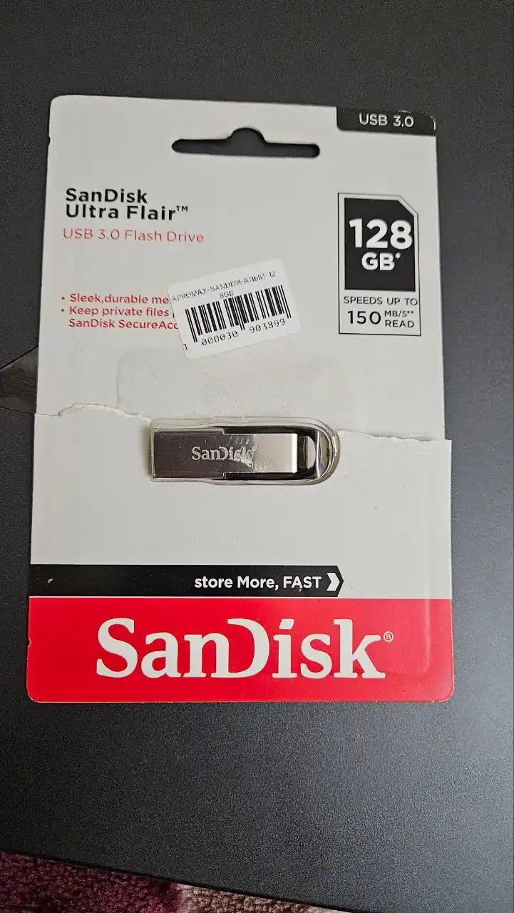 Флешка SanDisk Ultra Flair USB 3.1, 16, 32, 64, 128 ГБ