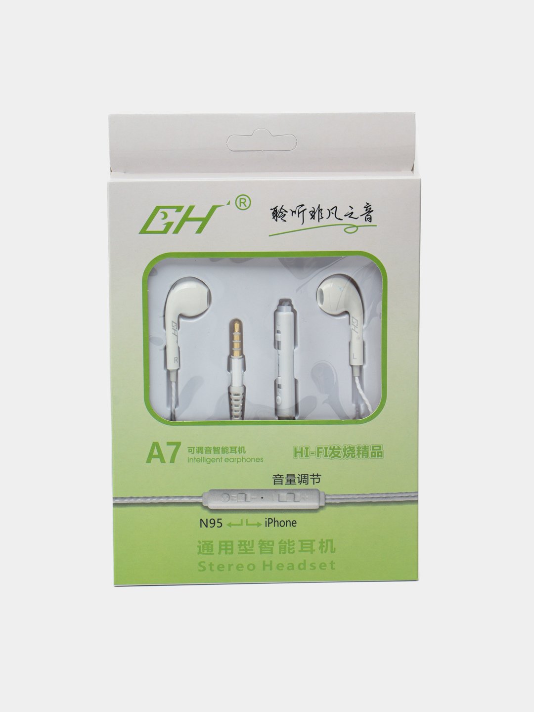 Проводные наушники GH A7, A8, с микрофоном, для iPhone и Android смартфонов - 