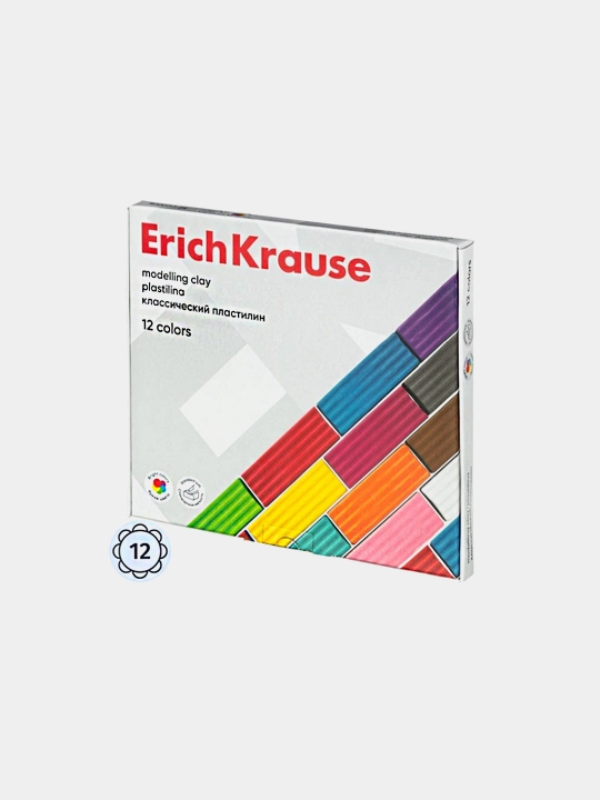 Klassik plastilin ErichKrause Pointes, 12 rang stek bilan, 180 g, 61776
