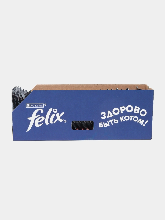 Felix Мясные ломтики влажный корм, для кошек, с говядиной, 75 гр 26 шт