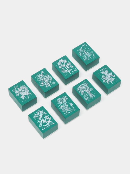 Gul naqshli markalar, shtamp yog'ochli 6 dona