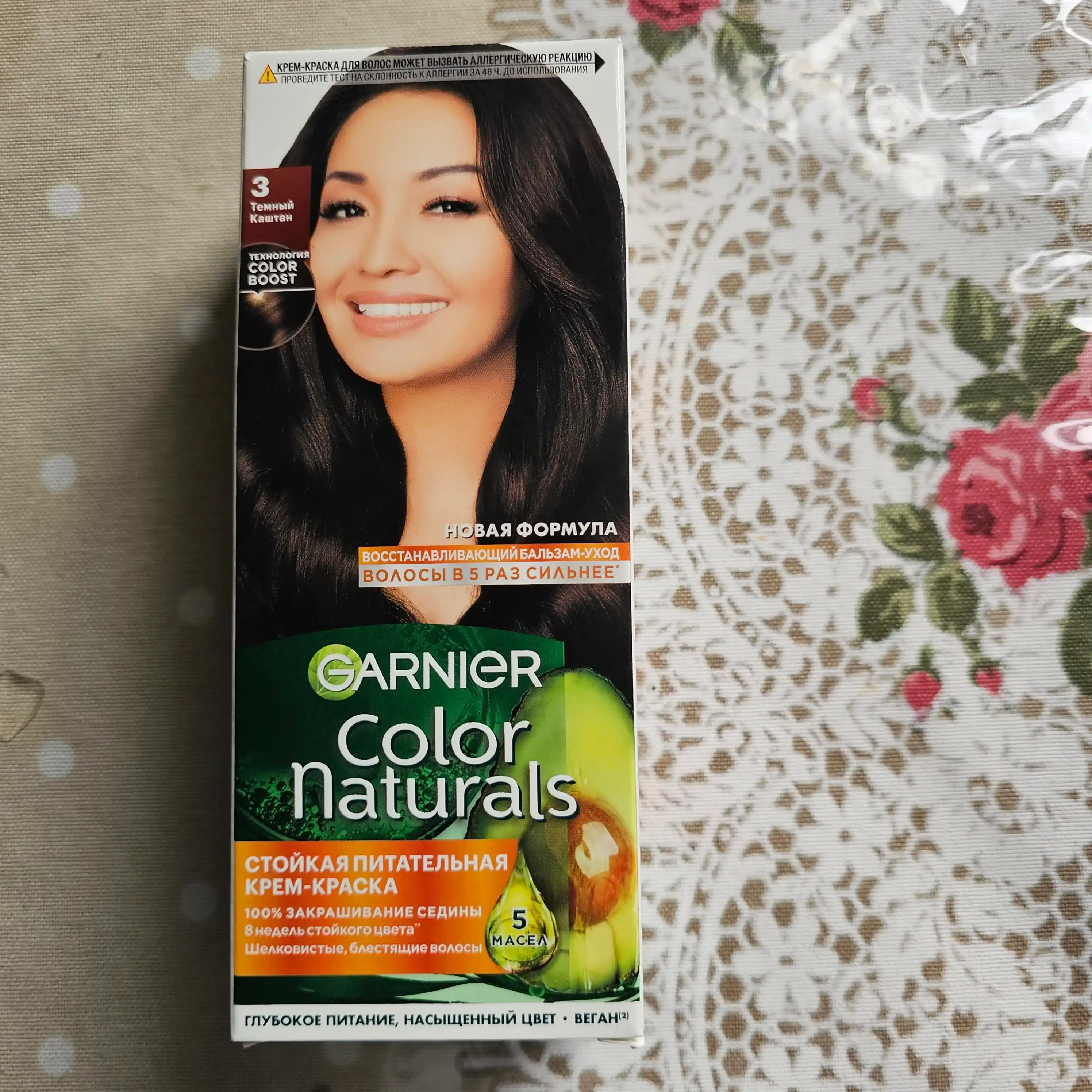 Garnier "Color Naturals" soch uchun chidamli to‘yimli bo‘yoq kremi, 3 Tem.kashtan