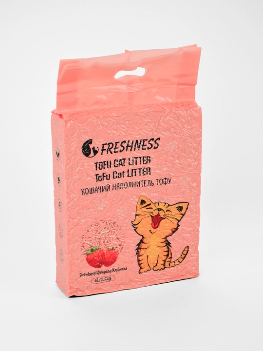 Freshness Tofu Pet Litter – наполнитель для кошек, кроликов и грызунов (Клубника/Лаванда)