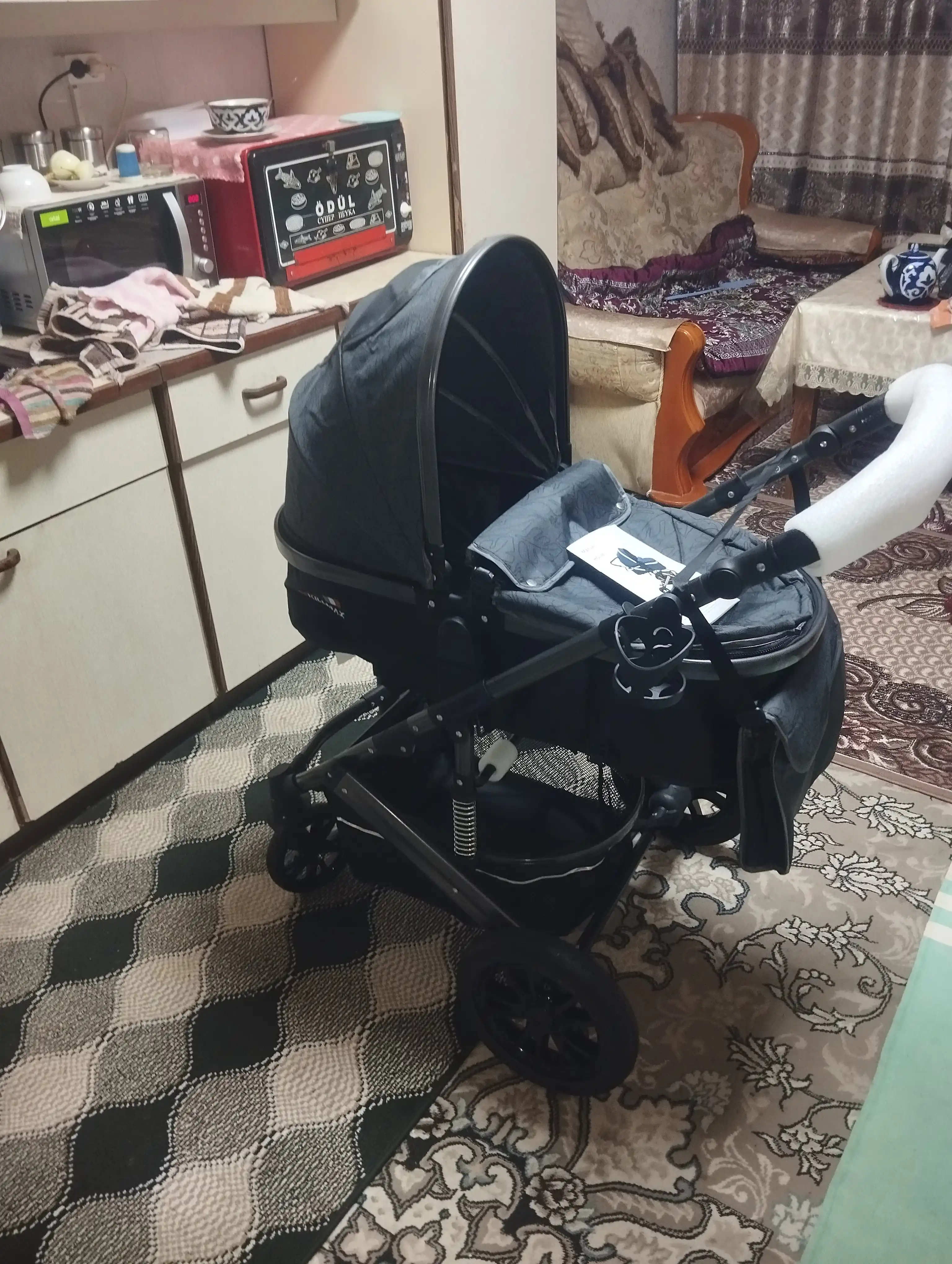 Коляска детская INING BABY, трансформер 2 в 1, всесезонная, люлька и прогулочная