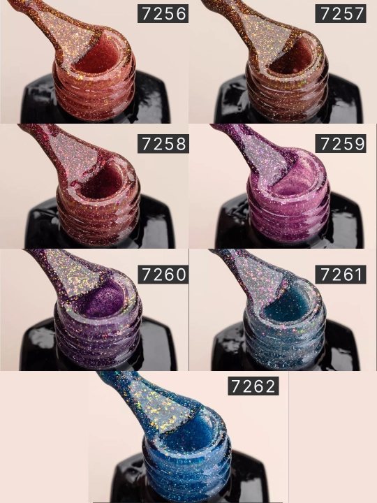 Gel-lak nurni aks ettiruvchi Shimeria Thermo, 7 rang, 7 ml