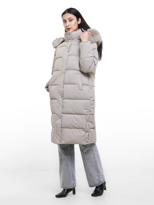 Ayollar uzun kurtkasi, qishki, issiq, kapyushonli, 4XL gacha