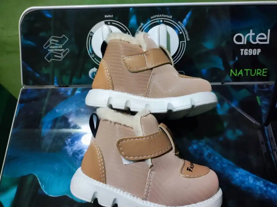 Bolalar etigi, demi mavsumiy, unisex, ich mo'ynali va usti zamshli, 0-3 yosh bolalar uchun