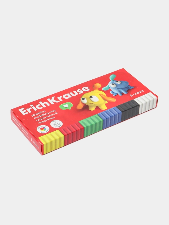 Klassik plastilin ErichKrause Jolly Friends 6 rangli stek bilan, 108 g 61344 - 
