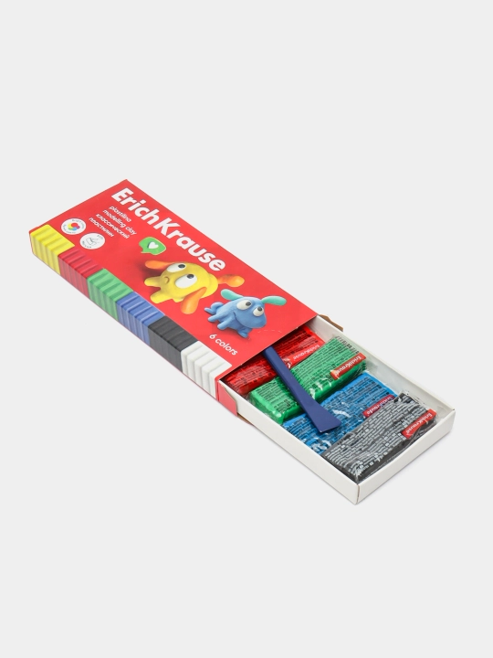 Klassik plastilin ErichKrause Jolly Friends 6 rangli stek bilan, 108 g 61344