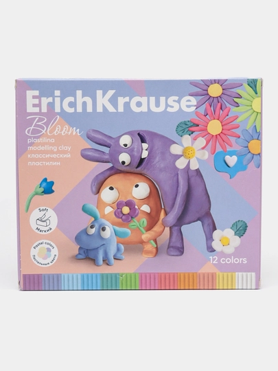 Пластилин классический  Jolly Friends Pastel Bloom 12 цветов со стеком, 216 гр, 61354 — ERKR-P14616A-ПРОЗР