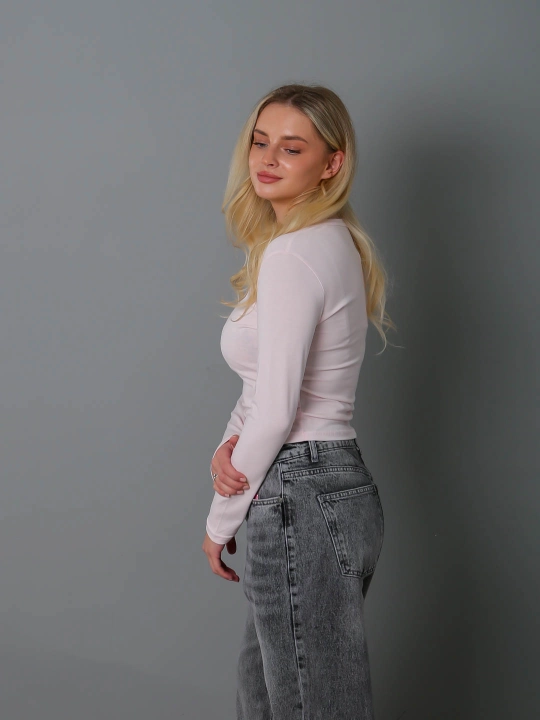 Лонгслив Slim Fit, мягкий стрейчевый трикотаж