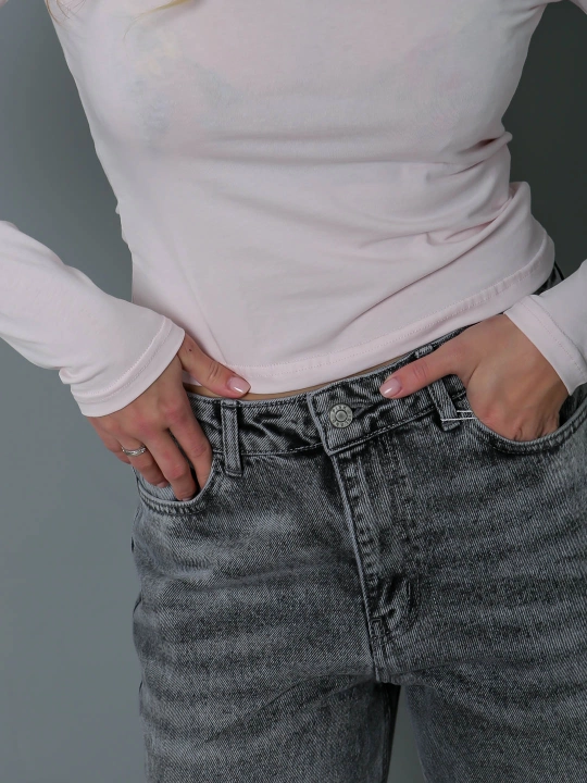 Лонгслив Slim Fit, мягкий стрейчевый трикотаж - 