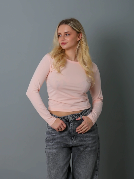 Лонгслив Slim Fit, мягкий стрейчевый трикотаж - 