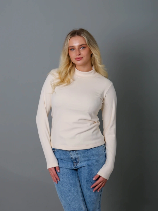 Водолазка regular fit, из мягкого трикотажа, с флисом, с воротником-стойкой