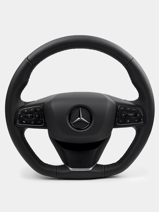 Руль для всех автомобилей, кожаный, универсальный, Spark, Damas, Nexia 1, 2, 3, Gentra, Lacetti - 