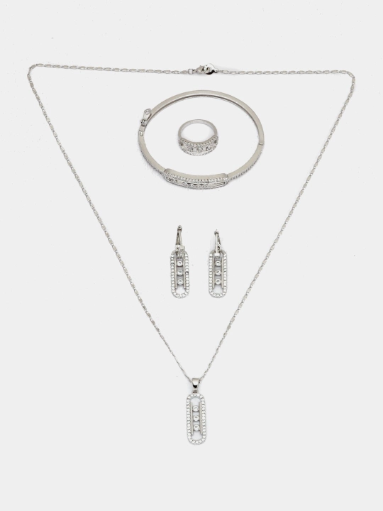 Комплект украшений, серьги, кольцо, браслет, цепочка, Messika Bvlgari, Vancleef