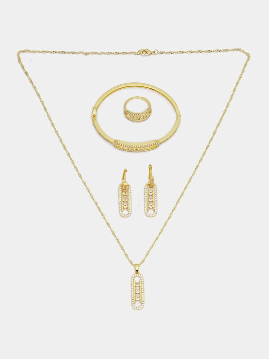 Комплект украшений, серьги, кольцо, браслет, цепочка, Messika Bvlgari, Vancleef