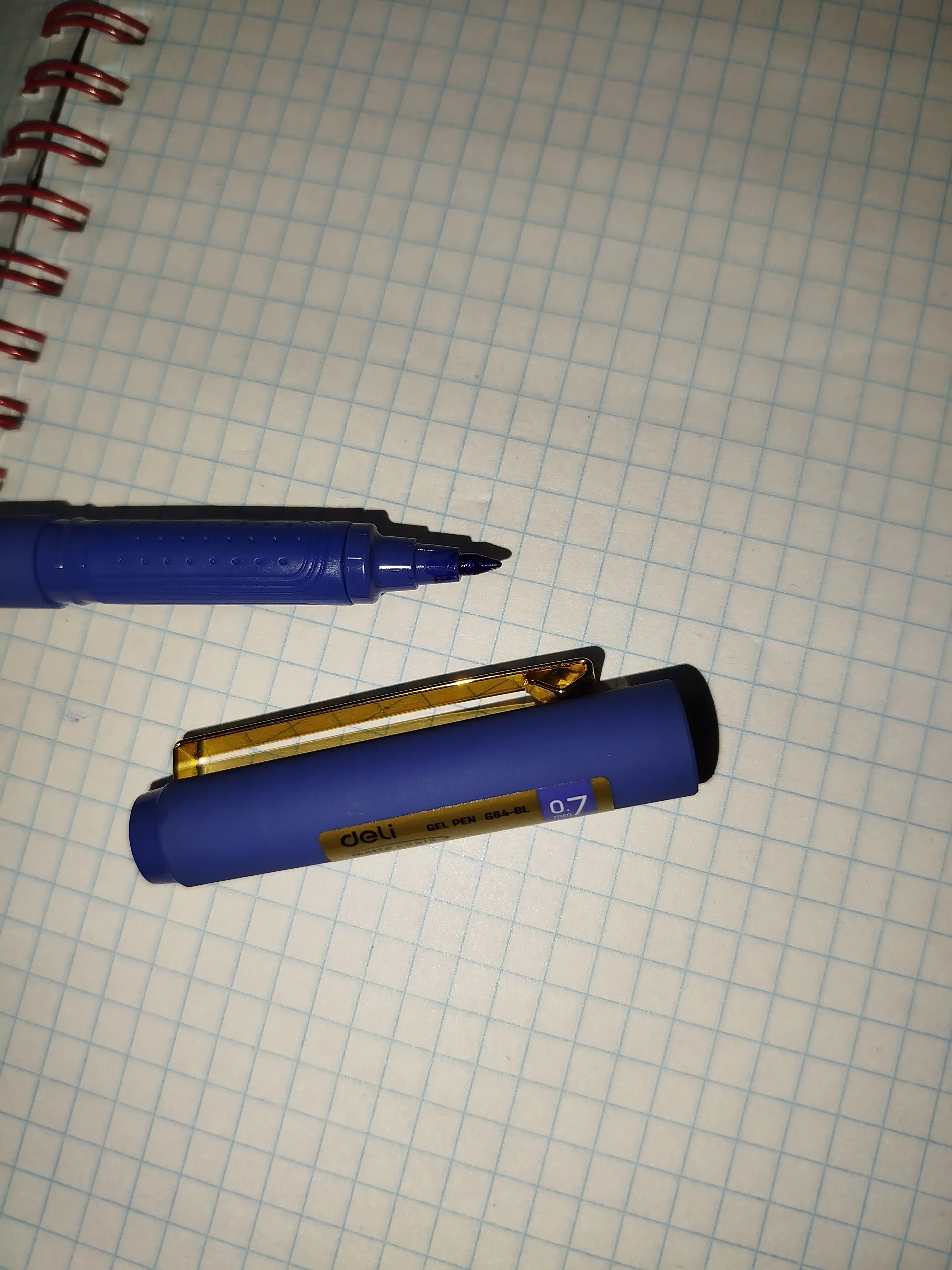 Ручка гелевая, 0.7 мм, EG84-BL (синяя), Deli