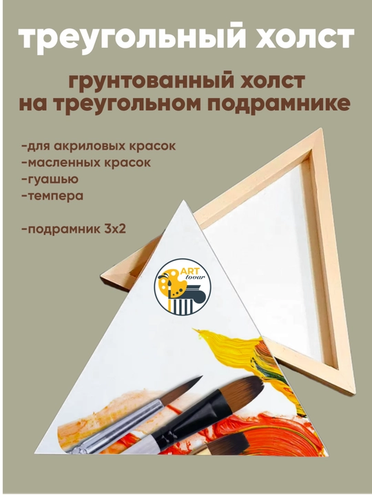 Холст на подрамник, треугольник для рисования