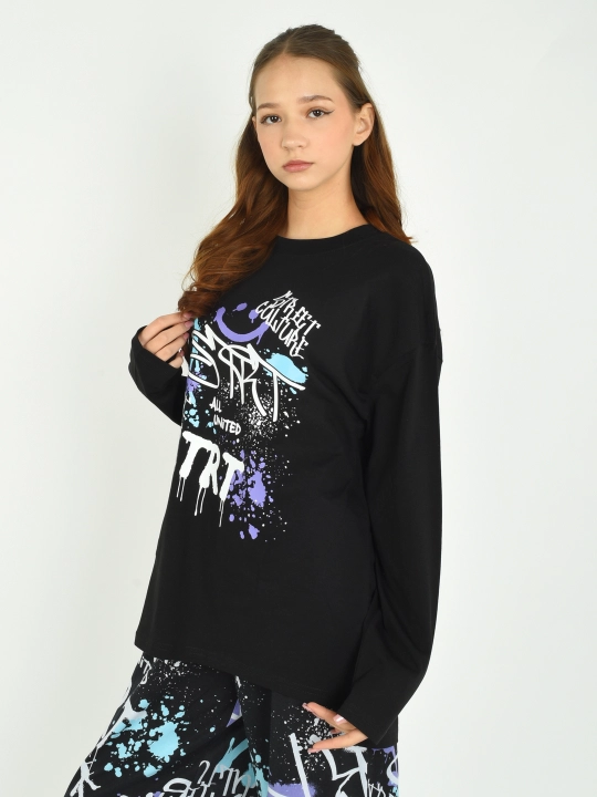 Qizlar va ayollar uchun uy qurilishi pijama, longsliv uzun qisma va keng shim