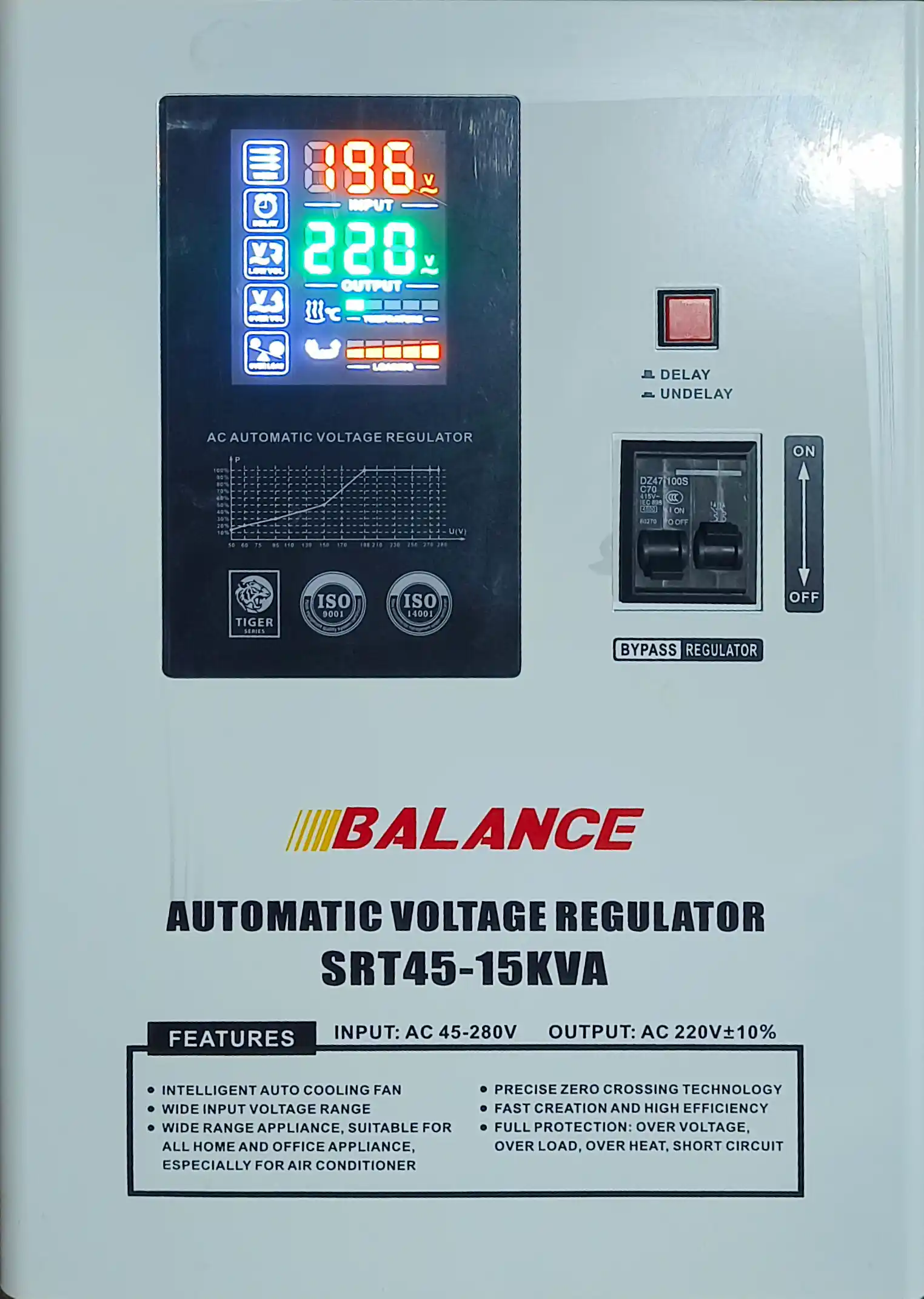 Kuchlanish stabilizatori Balance 15 kVA, releli, 45-280V
