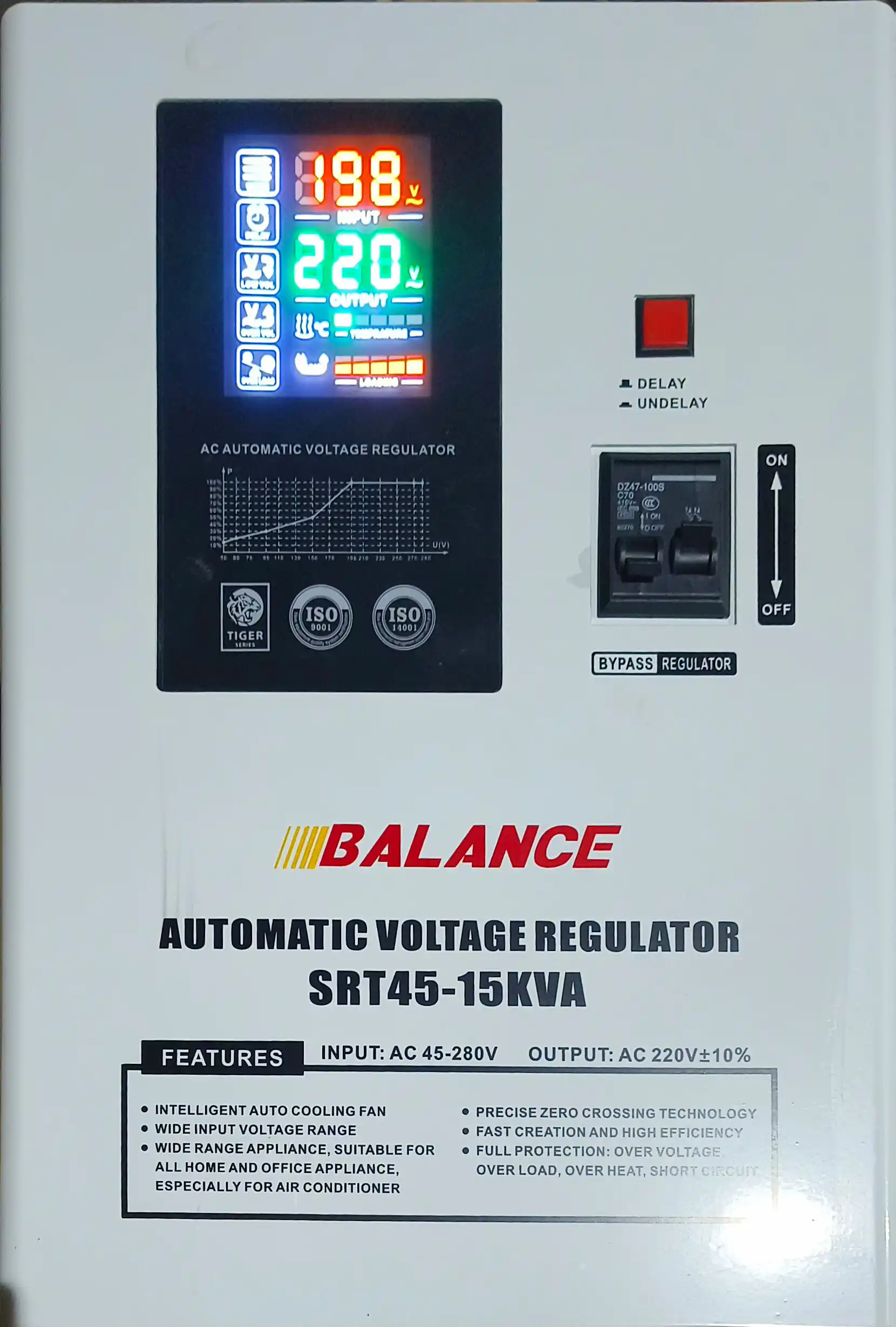 Kuchlanish stabilizatori Balance 15 kVA, releli, 45-280V