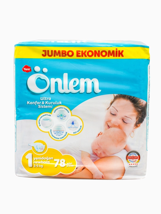 Bolalar tagligi pampers "Onlem Jumbo Economic", 1 o‘lcham, 78 dona