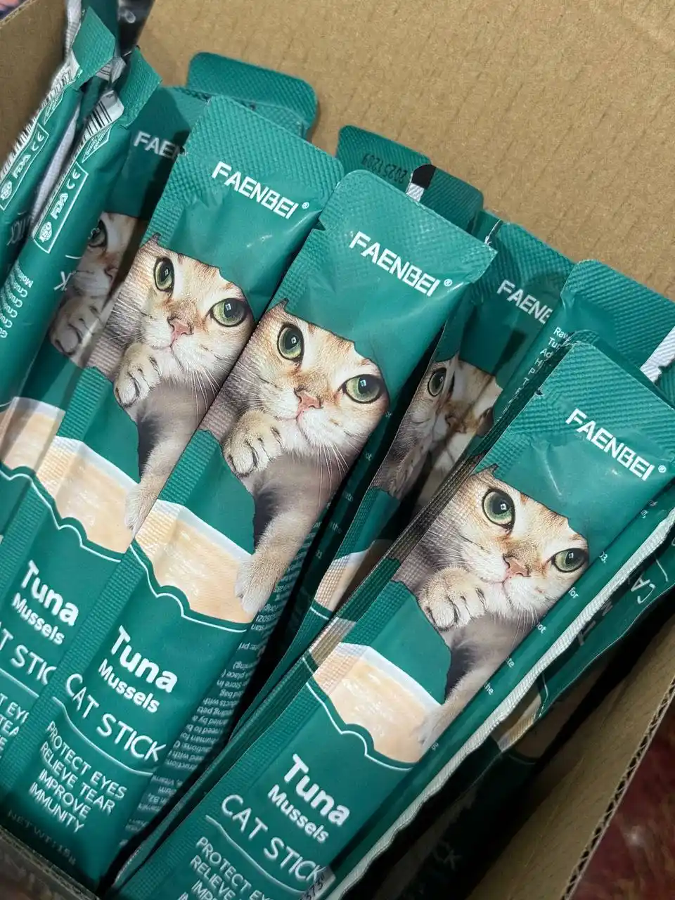 Shirinlik mushuklar uchun Pet Snacks, 60 dona korobkada